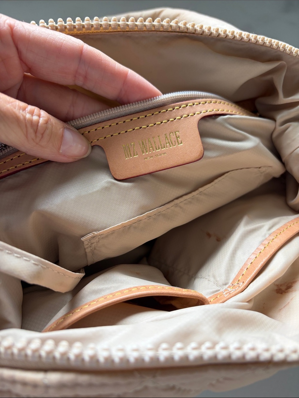 MZ Wallace Quilted Beige Crossbody Bag - Picture 8 of 13